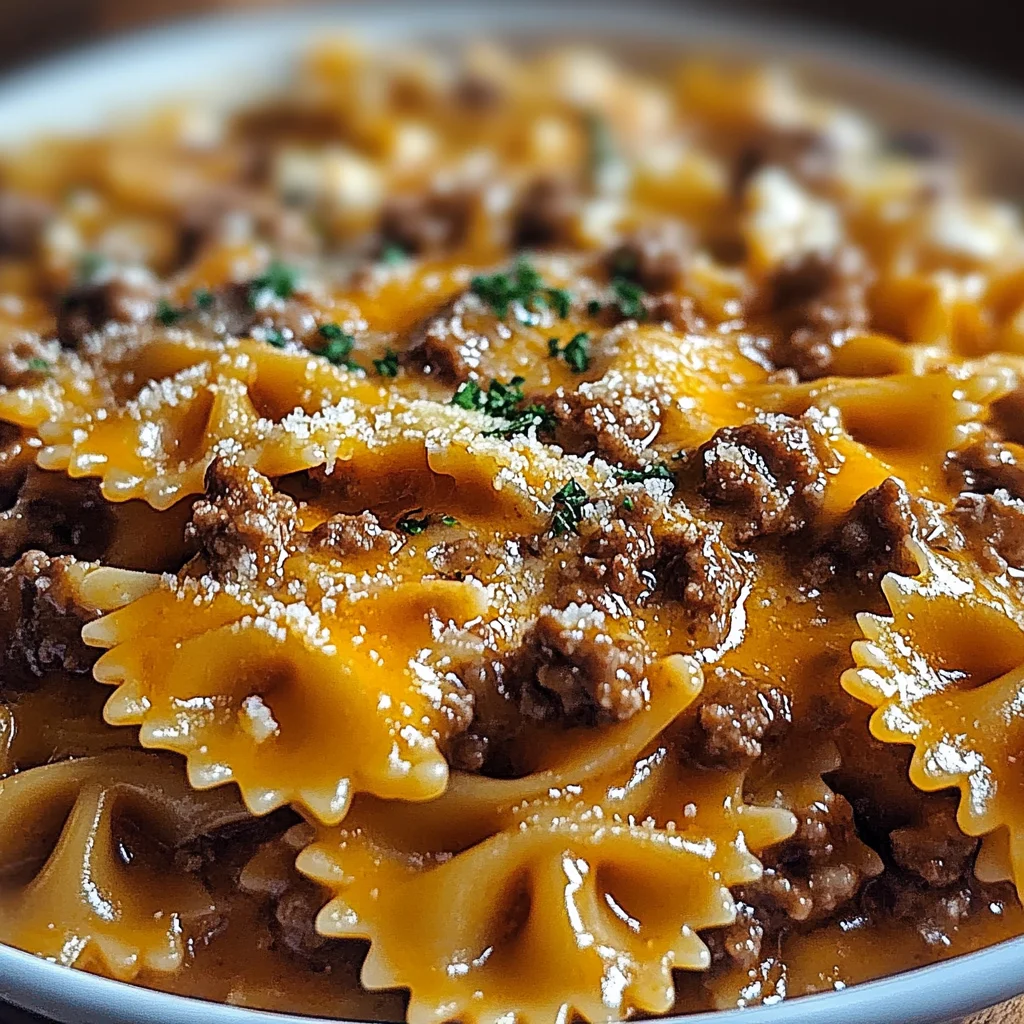 Cheesy Beef Bowtie Pasta with Garlic Butter Delights You!