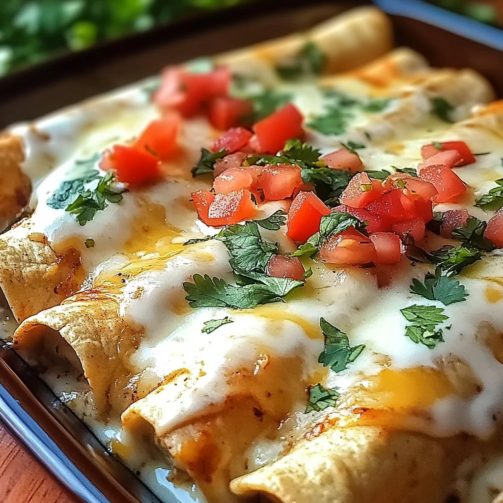 Chicken Enchiladas with Sour Cream White Sauce
