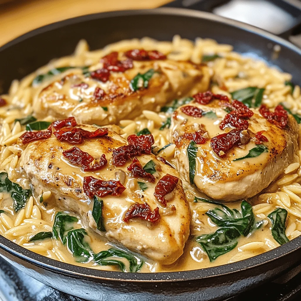 Creamy Tuscan Chicken with Orzo