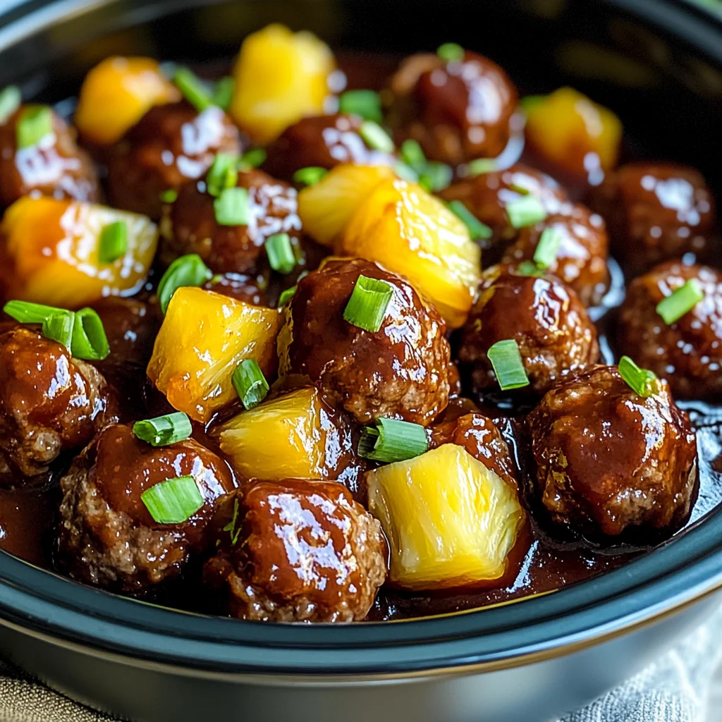 Crockpot Hawaiian Meatballs