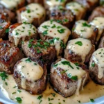 Garlic Butter Steak Bites with a Rich Parmesan Cream Sauce