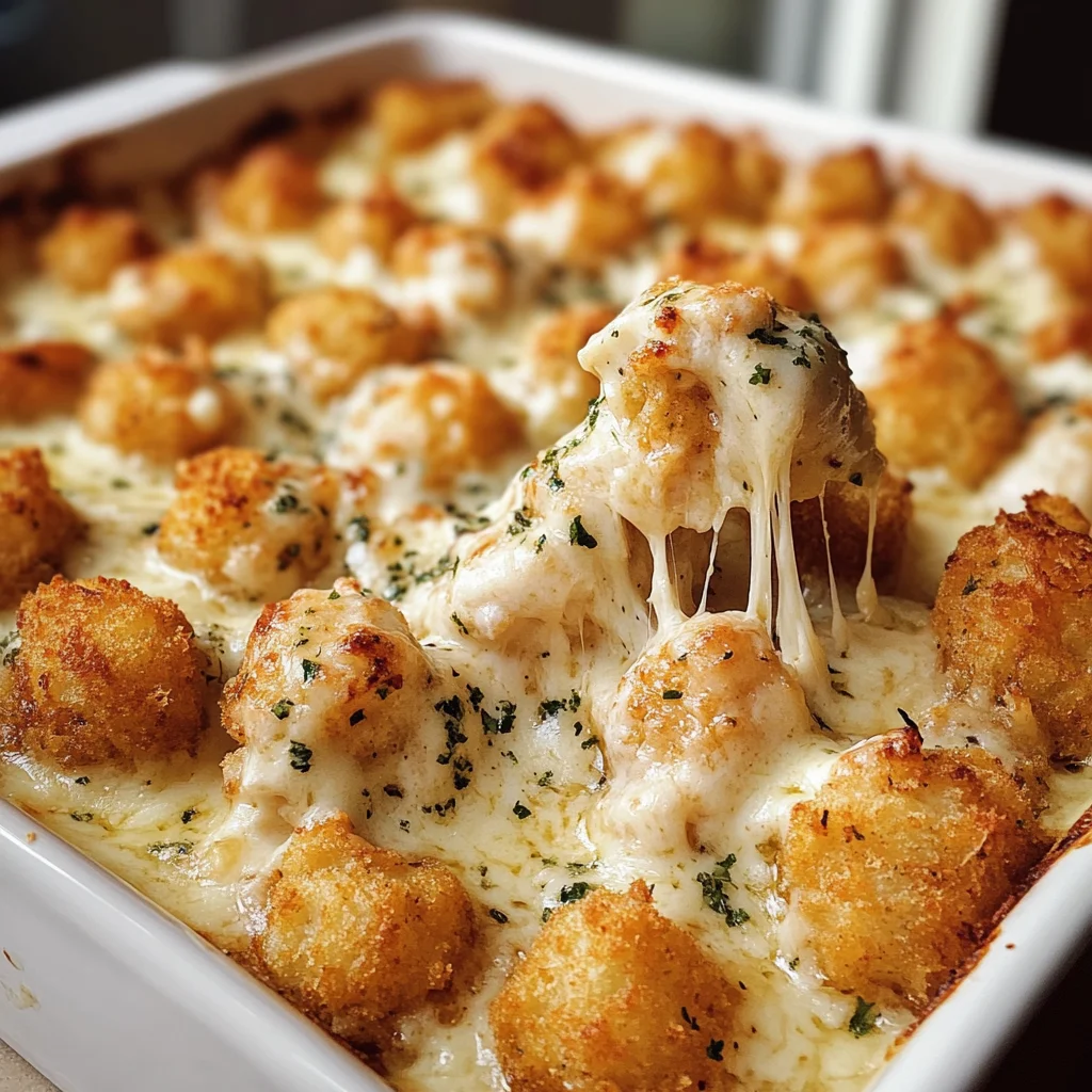 Irresistible Chicken Alfredo Tater Tot Casserole in 35 Minutes