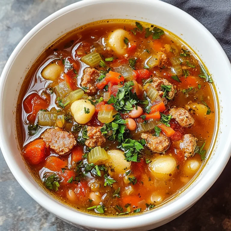 Italian Vegetable Soup with Spicy Sausage