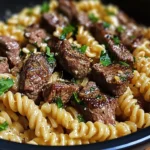 One-Pot Creamy Spicy Garlic Butter Steak & Pasta