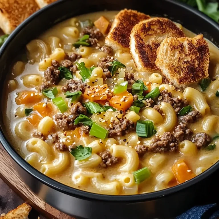 One Pot Macaroni Cheeseburger Soup