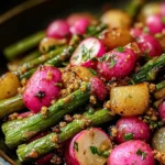 Roasted Asparagus and Radishes with Mustard Vinaigrette