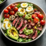 Steak Cobb Salad with Creamy Avocado Dressing {Whole30, Keto}