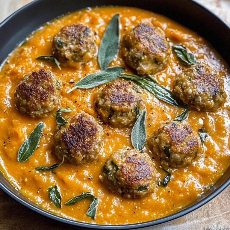 Turkey Meatballs in Pumpkin Sage Sauce