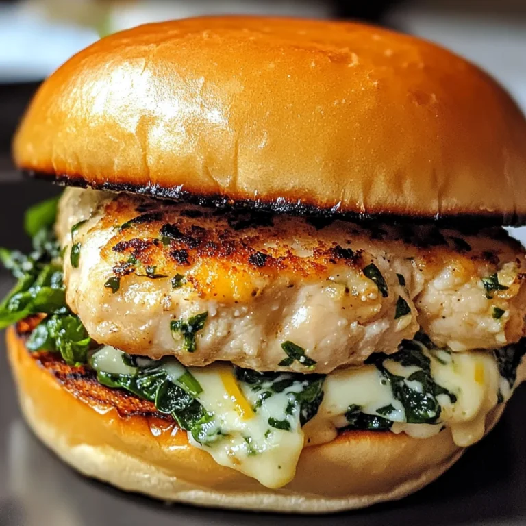 White Cheddar Spinach Chicken Burgers