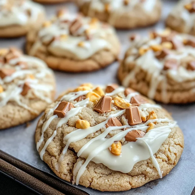 White Chocolate Reese’s Cheesecake Cookies