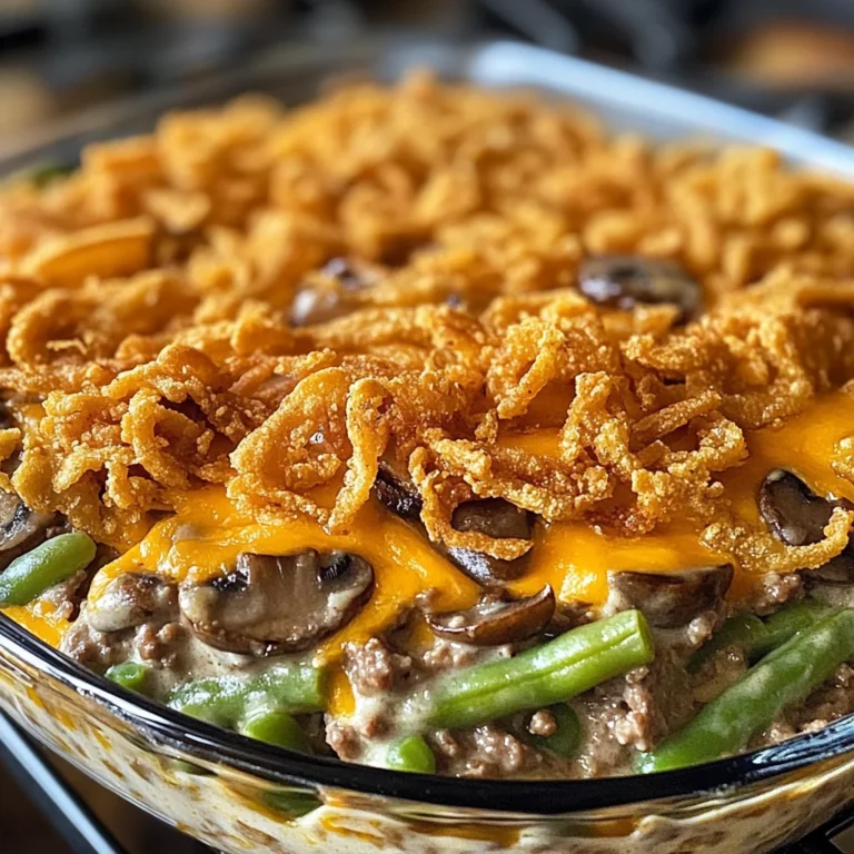 chicken hamburger Green Bean Casserole with Mushrooms made easy!
