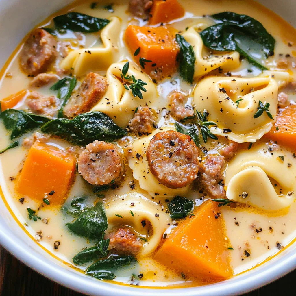 Creamy Sausage Tortellini Soup