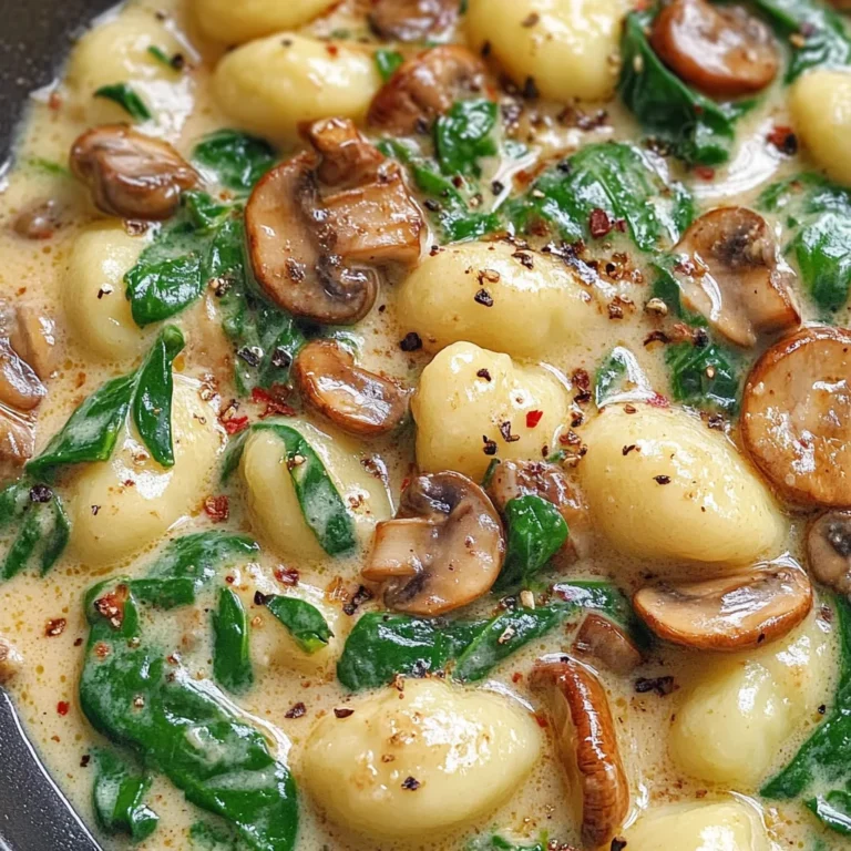 Creamy Spinach and Mushroom Gnocchi (One-Pan, 20 Minutes)
