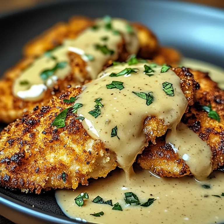Crispy Parmesan Chicken with a Rich Garlic Sauce - Easy Dinner Idea