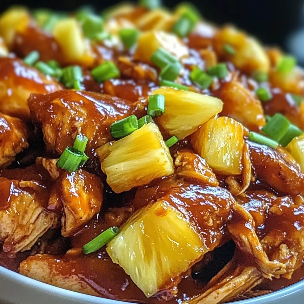 Crockpot Pineapple BBQ Chicken