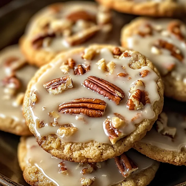 Frosted Butter Pecan Cookies