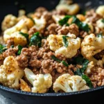 Garlic Butter Ground Turkey with Cauliflower Skillet