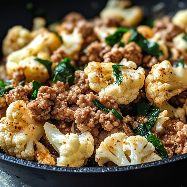 Garlic Butter Ground Turkey with Cauliflower Skillet