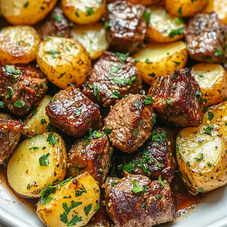 Garlic Steak Bites and Potatoes