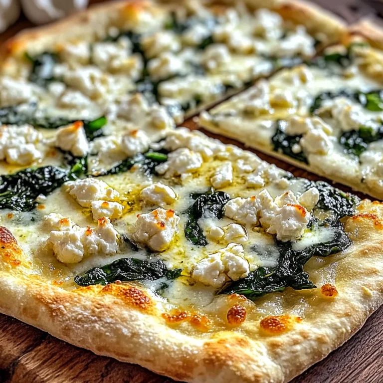 Greek Roasted Garlic Spinach White Pizza