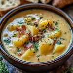 Hearty Cheddar Garlic Herb Potato Soup Recipe