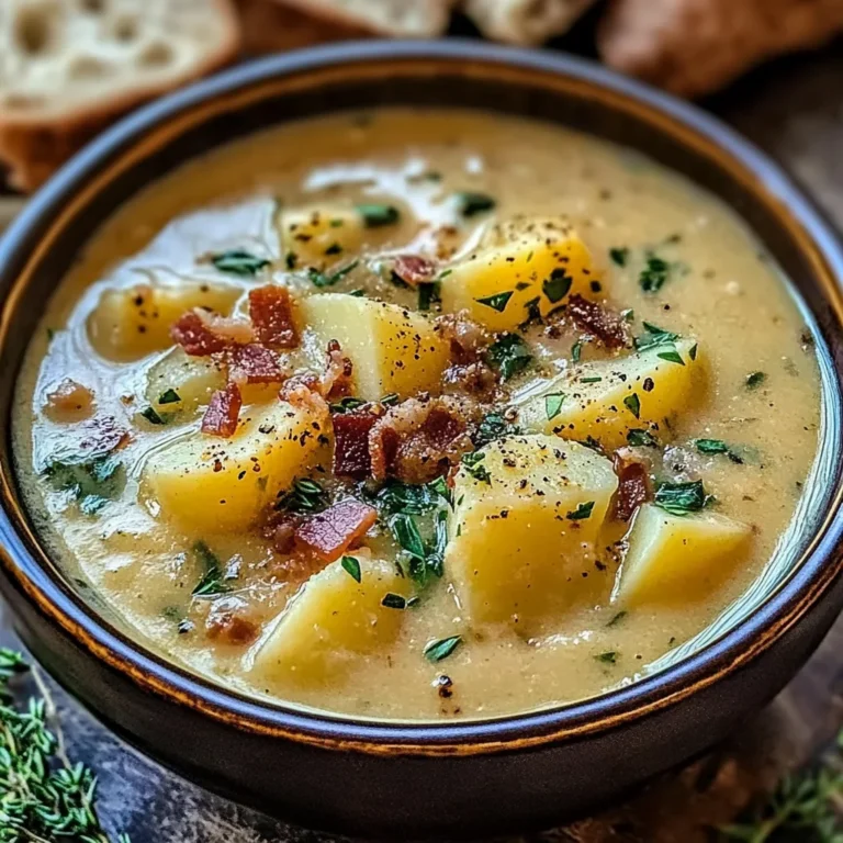Hearty Cheddar Garlic Herb Potato Soup Recipe