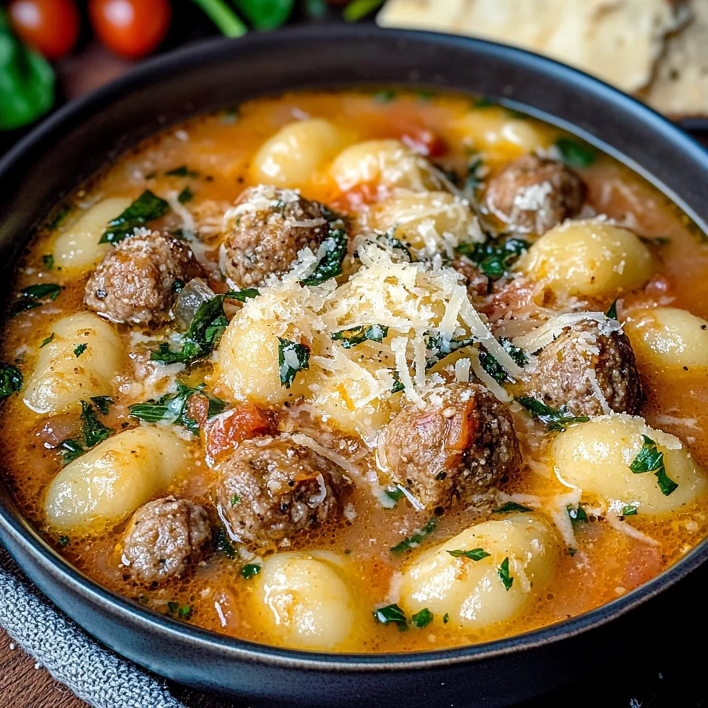 Italian Meatball Gnocchi Soup Recipe