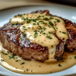Juicy Steak with Creamy Garlic Sauce