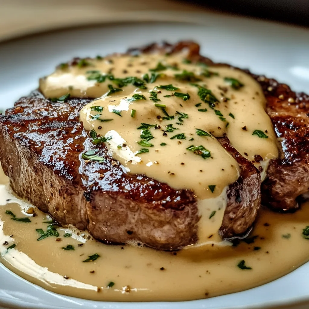 Juicy Steak with Creamy Garlic Sauce