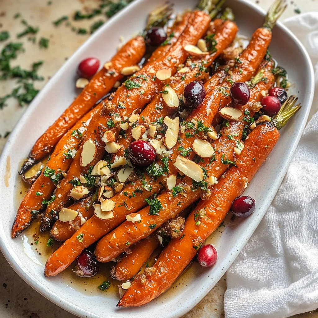 Maple roasted carrots with cranberries