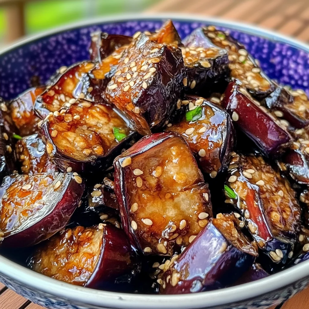 Sticky Garlic Eggplant