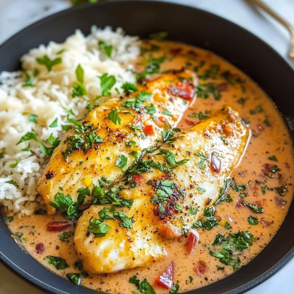 Tilapia in Roasted Pepper Sauce