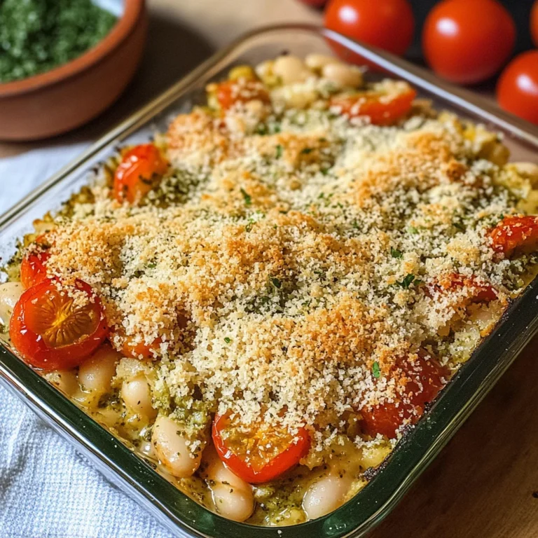 White Bean and Pesto Bake