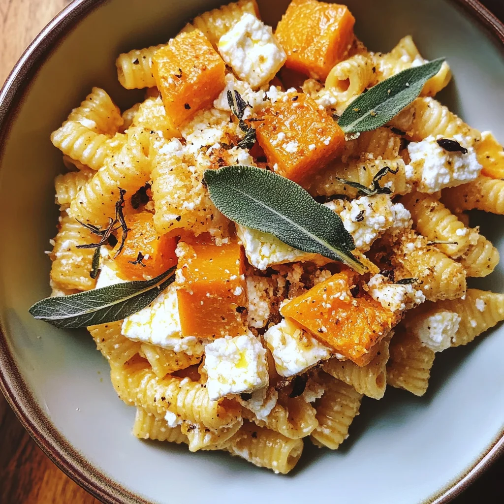 Baked Feta and Butternut Squash Pasta with Sage and Garlic
