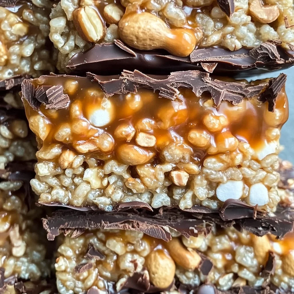 Caramel Peanut Rice Krispie Treats