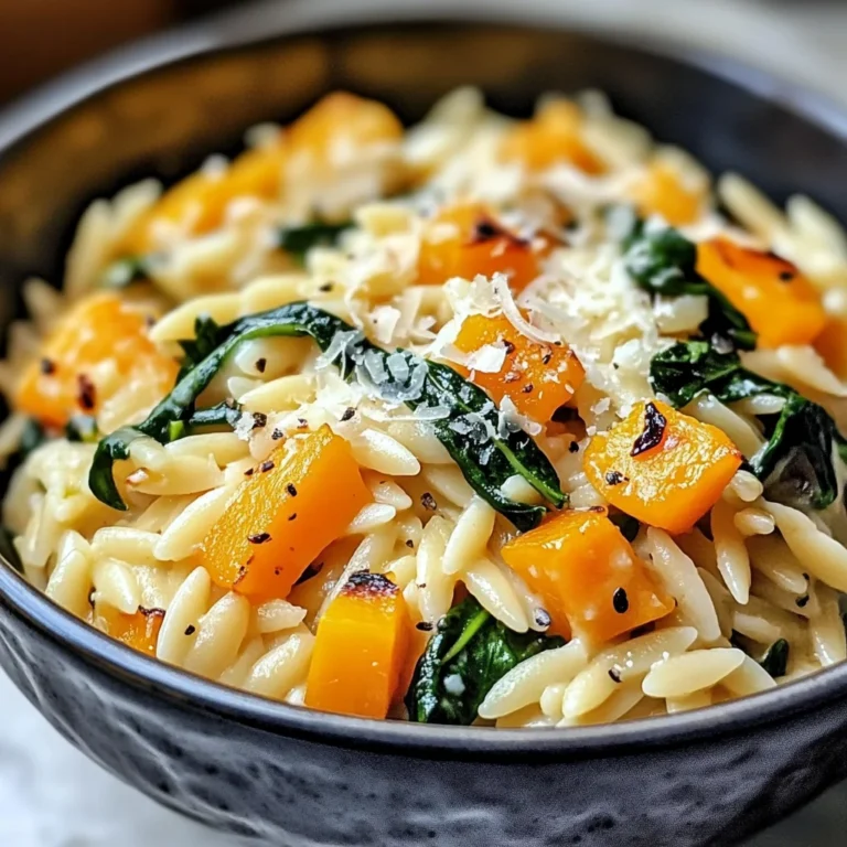 Creamy Orzo with Roasted Butternut Squash and Spinach