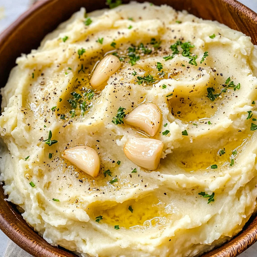 Roasted Garlic Mashed Potatoes {Slow Cooker}